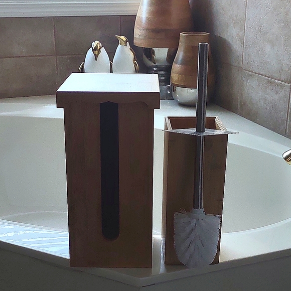 5pc Wooden Bathroom/Home Decor Accessories set - Picture 17 of 17